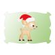 Reindeer With Santa Hat Applique | Machine Embroidery Designs by JuJu