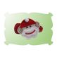 Sock Monkey Santa Snap Clip Mini | Machine Embroidery Designs by JuJu