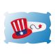 Uncle Sam Hat Snap Clip Mini | Machine Embroidery Designs by JuJu