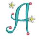 Dots n' Daisies alphabet Machine Embroidery Designs by JuJu
