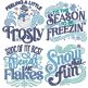 Winter Fun Word Art 1 Embroidery Set | Machine Embroidery Designs by JuJu