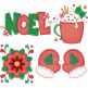Merry And Bright Applique 2 Christmas Embroidery Set | Machine Embroidery Designs by JuJu