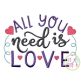All You Need Is Love Embroidery | Machine Embroidery Designs by JuJu