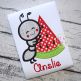 Ant Hugs Watermelon Applique | Machine Embroidery Designs by JuJu