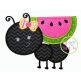 Ant Watermelon Girl Applique | Machine Embroidery Designs by JuJu