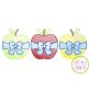 Apple Big Bow Trio Sketch Embroidery | Machine Embroidery Designs by JuJu