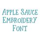 Applesauce Embroidery Font | Machine Embroidery Designs by JuJu