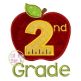 Apple School 2nd Grade Number Applique | Machine Embroidery Designs by JuJu