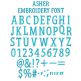 Asher Embroidery Font | Machine Embroidery Designs by JuJu
