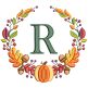 Autumn Wreath Monogram Machine Embroidery Designs By JuJu