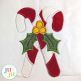                                 Candy Canes Holly Side Seam Cutaway Applique Embroidery Design | Machine Embroidery Designs by JuJu
                            