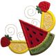 Summer Fruit Corner Embroidery Design | Machine Embroidery Designs by JuJu