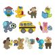 Back to School Critters Applique Machine Embroidery Designs by JuJu 