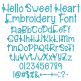 Hello Sweet Heart Embroidery Font | Machine Embroidery Designs by JuJu