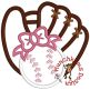 Baseball Glove Bow Applique | Machine Embroidery Designs by JuJu
