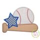 Baseball Bat Star Applique Design | Machine Embroidery Designs by JuJu