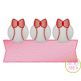 Baseball Bow Trio Banner Sketch Embroidery Design | Machine Embroidery Designs by JuJu