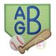 Baseball Diamond Bat Monogram Applique | Machine Embroidery Designs by JuJu