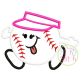 Itch 2 Stitch Baseball Run Girl Applique Digital Embroidery Machine Designs by JuJu
