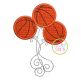 Basketball Balloons Applique Design | Machine Embroidery Designs by JuJu