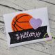 Basketball Heart Banner Applique Design | Machine Embroidery Designs by JuJu