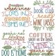 Wine Word Art 4 Embroidery Set | Machine Embroidery Designs by JuJu