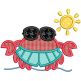 Beach Critters Applique Machine Embroidery Designs by JuJu 