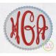 Beaded Oval Monogram Frame Applique | Machine Embroidery Designs by JuJu