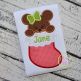 Bear in Stocking Girl Applique | Machine Embroidery Designs by JuJu