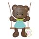 Bear in the Swing Boy Applique | Machine Embroidery Designs by JuJu
