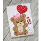 Bear with Heart Balloon Girl Applique Design | Machine Embroidery Designs by JuJu