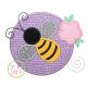 Bee Circle Applique Design | Machine Embroidery Designs by JuJu