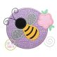 Bee Circle Applique Design | Machine Embroidery Designs by JuJu