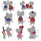 Cute Valentine Mice Filled Machine Embroidery Designs by JuJu