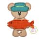 Big Fish Bear Applique | Machine Embroidery Designs by JuJu