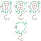 Birthday Balloon Applique Font