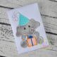Birthday Elephant Boy Applique Design | Machine Embroidery Designs by JuJu