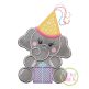 Birthday Elephant Girl Applique Design | Machine Embroidery Designs by JuJu