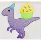 Birthday Velociraptor Sketch | Machine Embroidery Designs by JuJu