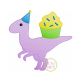 Birthday Velociraptor Sketch | Machine Embroidery Designs by JuJu