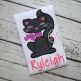 Black Cat Girl Applique | Machine Embroidery Designs by JuJu