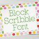 Block Scribble Embroidery Font | Machine Embroidery Designs by JuJu