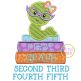 Bookworm Elementary Grades Girl Applique Design Set
