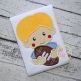 Boy Holding Football Applique | Machine Embroidery Designs by JuJu