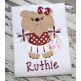 Bulldog Cheer Mascot Applique | Machine Embroidery Designs by JuJu
