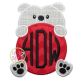 Bulldog Mascot Monogram Peeker Applique | Machine Embroidery Designs by JuJu