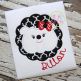 Bulldog Face Scallop Girl Applique | Machine Embroidery Designs by JuJu
