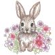 Elegant Easter Bunny Vintage Sketch | Machine Embroidery Designs by JuJu