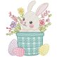 Bunny Basket Sketch | Machine Embroidery Designs by JuJu