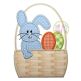 Easter Bunny Basket Applique | Machine Embroidery Designs by JuJu